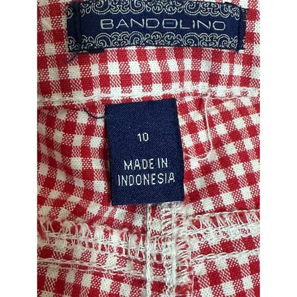 Bandolino Women’s Capri Skimmers Jeans Red & White Check Knees Skimmer Size 10 - Picture 6 of 16
